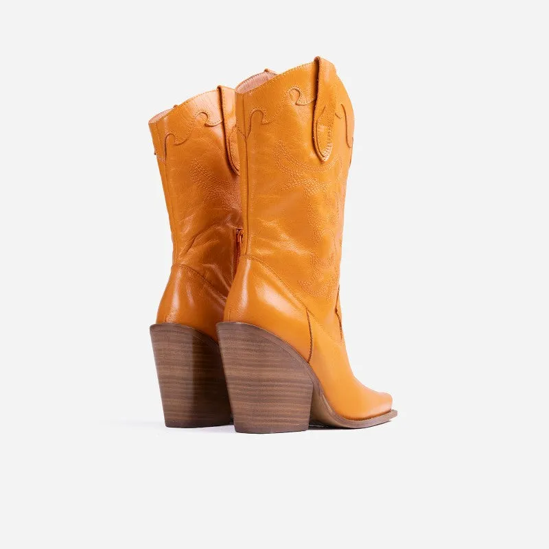 Bonderia Orange Western Boots