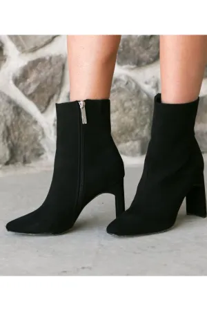 Classic Black Heeled Booties