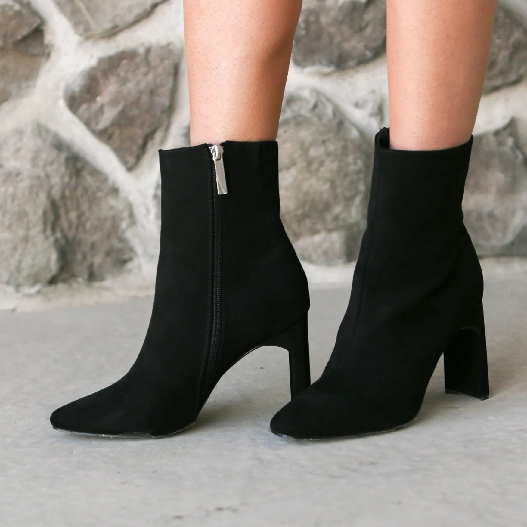 Classic Black Heeled Booties