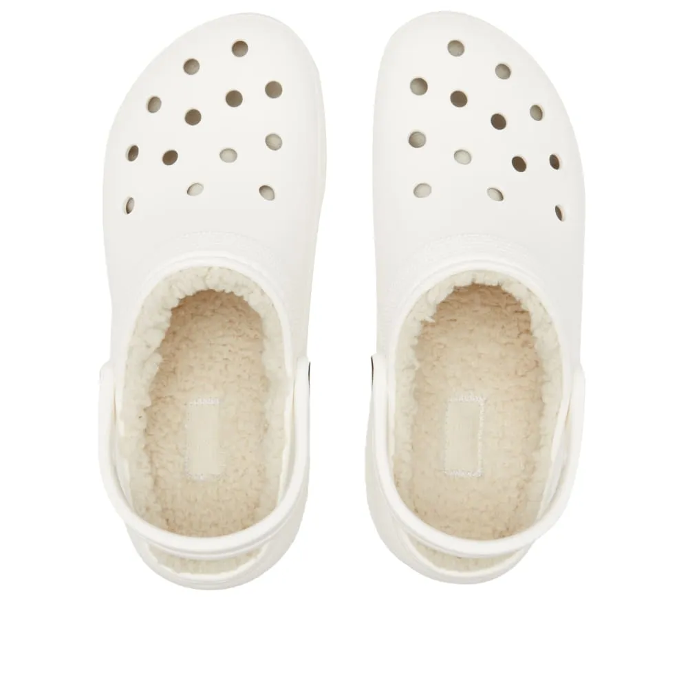 Crocs Classic Platform Clogs with Lined White