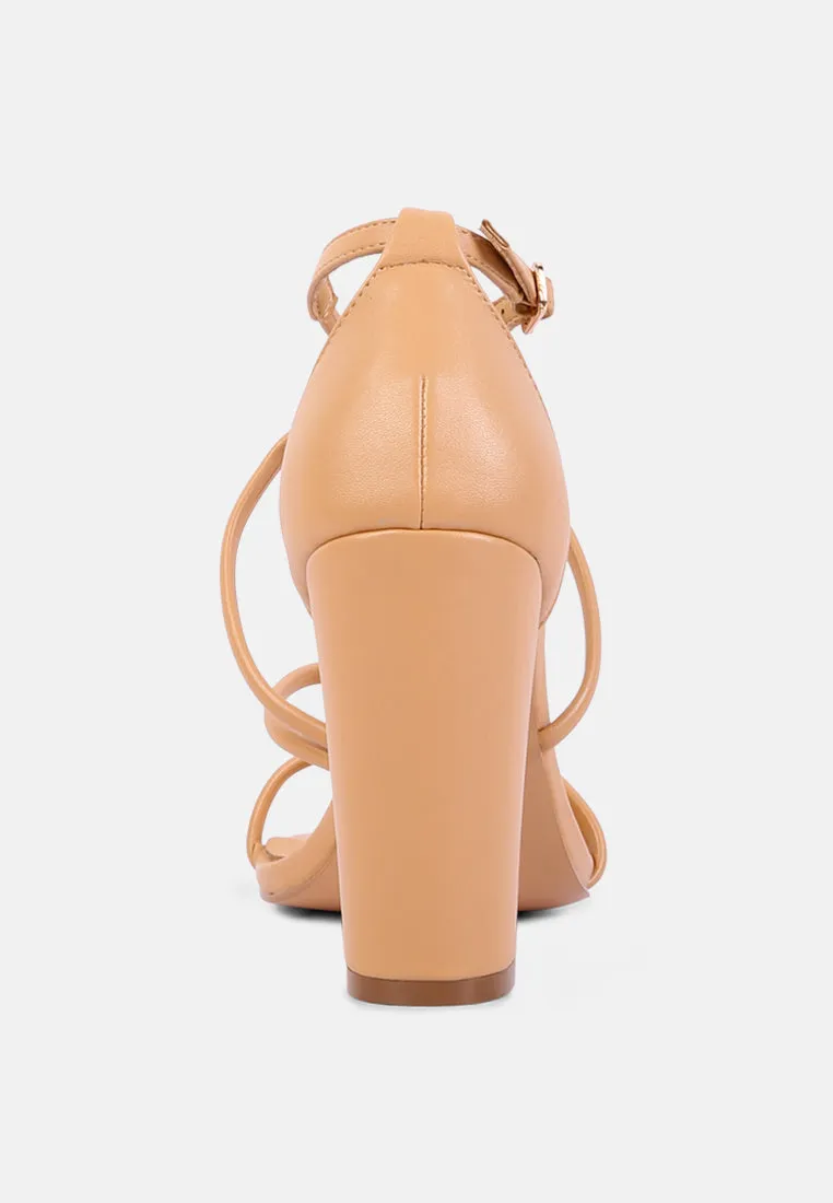 OPULENCE Latte High Heeled Dress Sandals