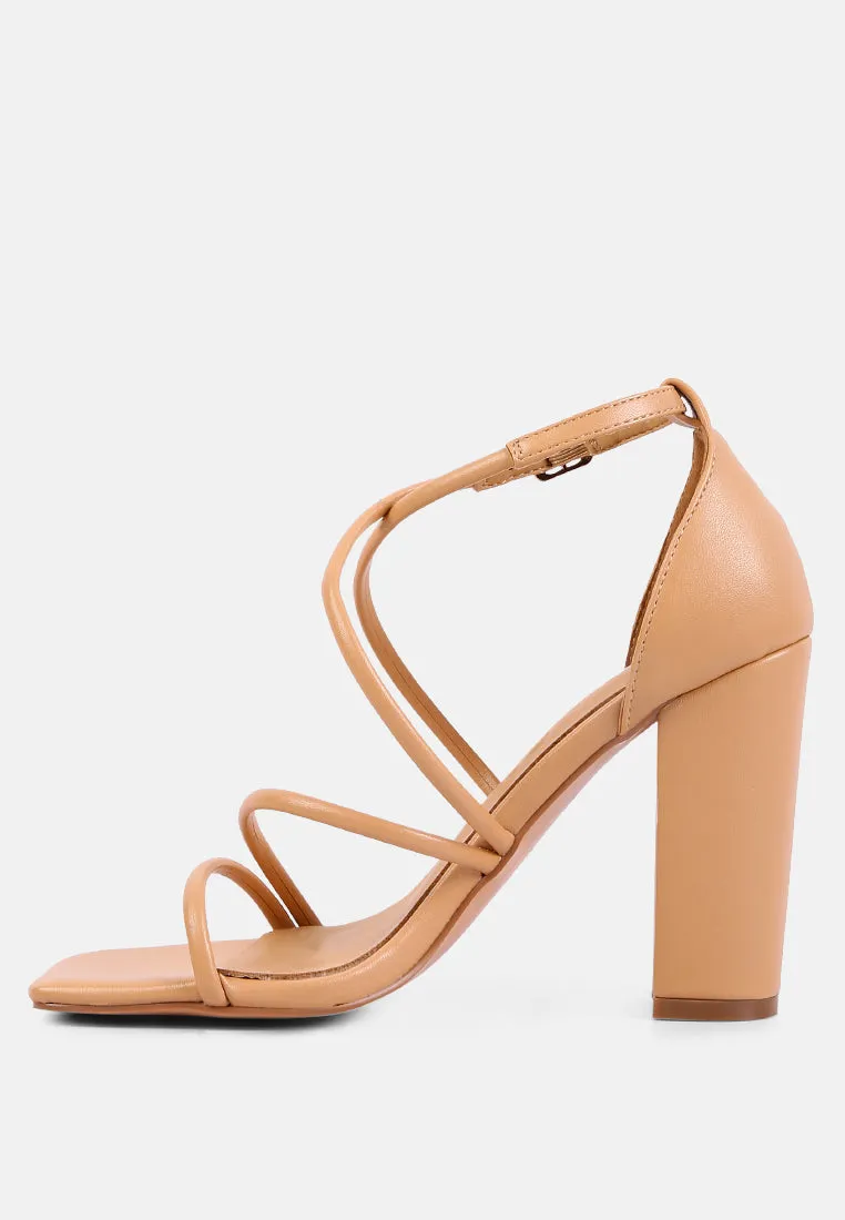 OPULENCE Latte High Heeled Dress Sandals