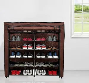 Raxon World 12 Layer Shoe Rack Cabinet, Brown