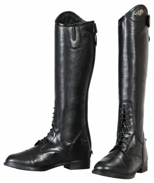 TuffRider Children's Belmont Junior Leather Back Zipper Field Boots in Black