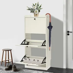 versatile 3 Drawer Shoe Storage Metal Cabinet - Wall Mounted Modern Shoe Rack-No-Assembly!