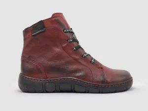 Women's Original Wool-Lined Zip-Up Leather Boots - Red